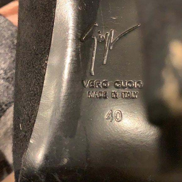 Giuseppe Zanotti Black Suede Fringe Mid Calf Boots - Picture 9 of 12